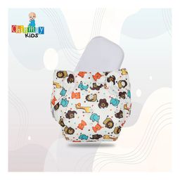Chinmay Kids Freesize Reusable Washable Adjustable Snap Buttons Cloth Diaper For Babies With Wet Free Insert Pads Leak Proof & Dry Feel Pack of 2- Blue & White image 4