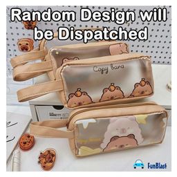 Bunie Cartoon Theme Transparent Pouch with Handle Pack of 1 Random Design - Multicolor image 4
