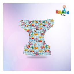 Chinmay Kids Freesize Reusable Washable Adjustable Snap Buttons Cloth Diaper For Babies With Wet Free Insert Pads Leak Proof & Dry Feel Pack of 2- Blue & White image 5