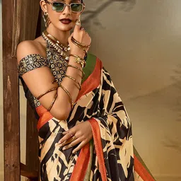 Sangria Abstract Block Print Saree-picture-2