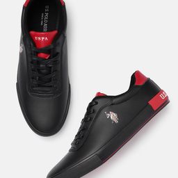 U S Polo Assn Men Black PU Sneakers-image-42