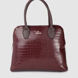 Lavie Burgundy Animal Textured Structured Shoulder Bag-image-35