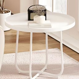 Arhat Organizers White Round Metal Coffee Table-53