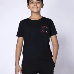 UMILDO Boys Typography Printed Round Neck Cotton T-Shirt-image-3