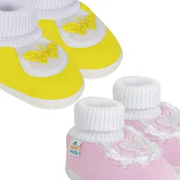NESKA MODA Yellow Cotton Booties-image-80
