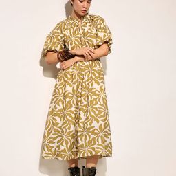 ONLY Floral Print Tie-Up Neck Puff Sleeve Fit & Flare Midi Dress-image-43