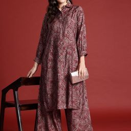 Anouk Printed Regular Kurta with Palazzos-4