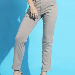 FITHUB Women High-Rise Wrinkle Free Trousers-image-21