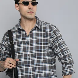 R.Code by The Roadster Life Co. Men Classic Tartan Checks Casual Shirt-image-84