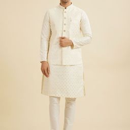 Manyavar Men Embroidered Woven Nehru Jacket-picture-55
