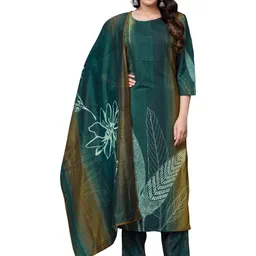 PARVOTSAV Green Cotton Blend Kurta Sets-35