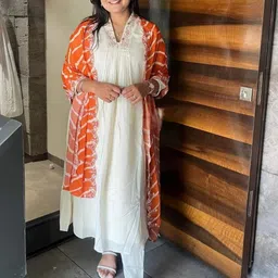 Siya Fashion Floral Embroidered Thread Work A-Line Kurta With Trouser & Dupatta-picture-8