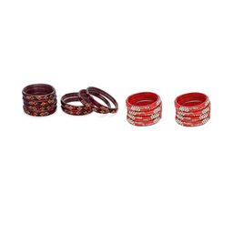 SOMIL Set Of 16 Traditional Handcrafted Glass Bangles-picture-11