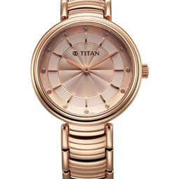 Titan Women Purple Round Dial Textured Analogue Watch 95240WM01-53