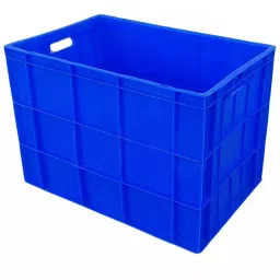 SINGHAL Portable Plastic Jali Crate Blue 87 L Capacity 600x400x425 mm (Pack of 5)-image-36