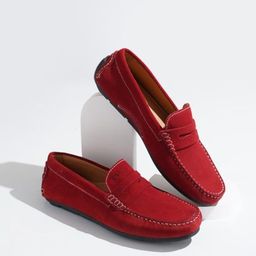 RAPAWALK Men Penny Suede Leather Slip on Moccasins Loafers-image-73