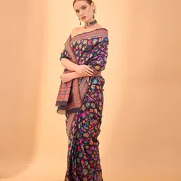 dhartii Women Woven Design Zari Saree-33