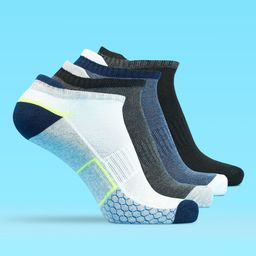 LUX MOZZE Men Pack Of 4 Assorted Cotton Ultra Soft Stretchable Shoe Liner-Length Socks-image-72