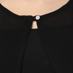Mayra Black Solid Open Front Shrug image 5