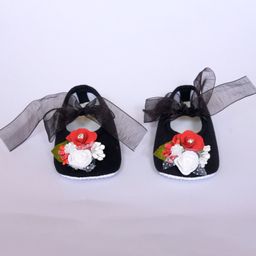 Daizy Flower Detailing Booties - Black-image-82
