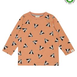Turtledove London Full Sleeves Organic Cotton T-Shirt Raccoon Print - Orange-picture-13