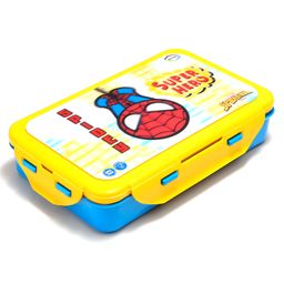 Disney by Gluman Spiderman Cartoon Character Printed with removable Inner Stainless Steel Lunch Box 700 ml - Yellow-picture-15