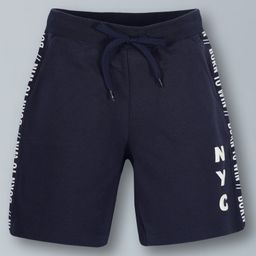 Plum Tree Side Taped Shorts - Navy Blue-image-3