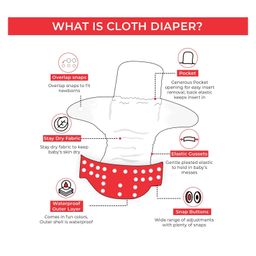 Tiny Tycoonz Pack of 5 Reusable and Washable Diapers with 5 Microfiber extra absorvent seven layers Inserts - Multicolor image 3
