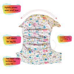 Dumbledo Unisex Premium Cloth Diaper With Leak-Proof, Absorbent 6-Layer Black Insert-Dryfeel With Comfortable Fit For 3 Months To 3 Years, Pack Of 1, One Size Diaper With Insert/Pad image 3