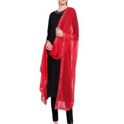 Karthav Fashion Floral Embroidered Mirror Work Chiffon Dupatta-picture-34