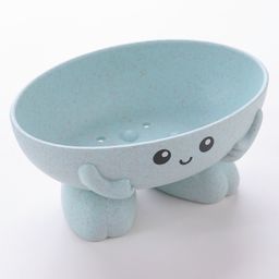 fab n funky Self Draining Free Size Soap Case with Cartoon Face Print - Blue image 4