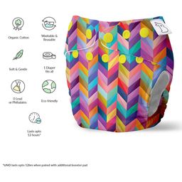 SuperBottoms Cloth Diapers Combo Pack of 4 with 4 Organic Cotton Insert pads - Freesize (Colour May Vary) image 5