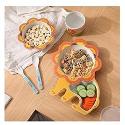 ARCADE TOYS Lion Shape Bamboo Dinnerware Set for Kids(Set of 5) - Multicolour image 5