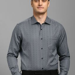 Louis Philippe Men Multi Striped Spread Collar Cotton Formal Shirt-image-58