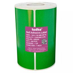 Tudko 100x150 mm 80 GSM 1 UP Self Adhesive Paper Label Green-image-80
