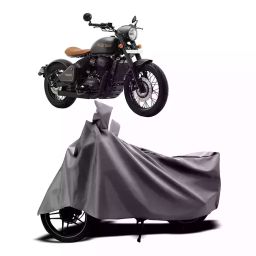 Auto Pearl Two Wheeler Cover with Bag for JAWA Perak, Silver-image-86