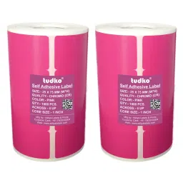 Tudko 25x75 mm 80 GSM 4 UP Self Adhesive Paper Label Pink (Pack of 2 Pcs)-image-94