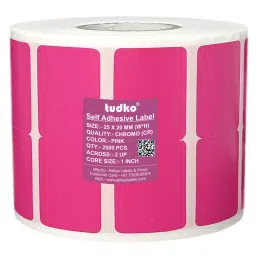 Tudko 25x20 mm 80 GSM 2 UP Self Adhesive Paper Label Pink-image-92