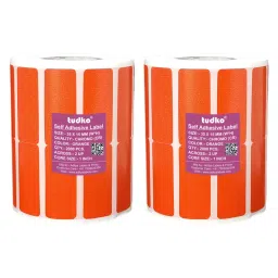 Tudko 35x15 mm 80 GSM 2 UP Self Adhesive Paper Label Orange (Pack of 2 Pcs)-image-31