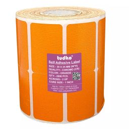 Tudko 38x25 mm 80 GSM 2 UP Self Adhesive Paper Label Orange-image-97