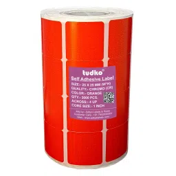 Tudko 25x25 mm 80 GSM 4 UP Self Adhesive Paper Label Orange-image-73