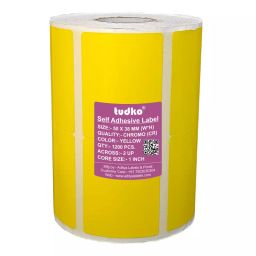 Tudko 50x38 mm 80 GSM 2 UP Self Adhesive Paper Label Yellow-image-65