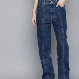 Levis Women Seamed Ribcage Straight Fit High Rise Light Fade Jeans-image-40