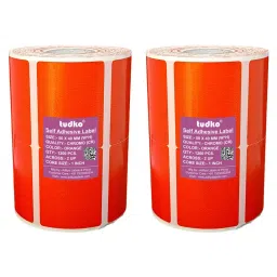 Tudko 50x40 mm 80 GSM 2 UP Self Adhesive Paper Label Orange (Pack of 2 Pcs)-image-97