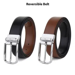 JND Men Leather Reversible Formal Belt image 2