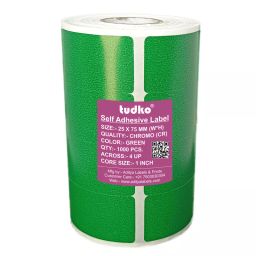 Tudko 25x75 mm 80 GSM 4 UP Self Adhesive Paper Label Green-image-86