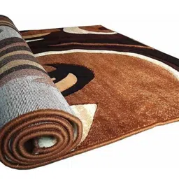 Samjeeda Handloom carpets Black Geometric Anti-Skid Polyester Carpet-image-50