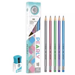C3 Pearly Super Dark HB Rubber Tipped Graphite Pencil 185 mm Length 10 pcs Box With Sharpener, 3465-picture-16