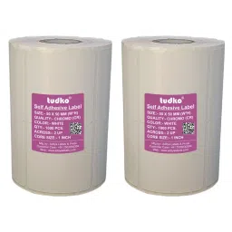 Tudko 50x50 mm 80 GSM 2 UP Self Adhesive Paper Label White (Pack of 2 Pcs)-3