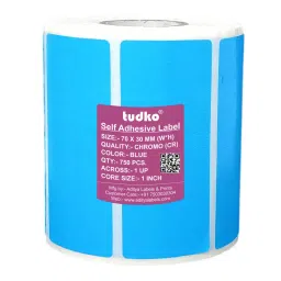 Tudko 70x30 mm 80 GSM 1 UP Self Adhesive Paper Label Blue-picture-38